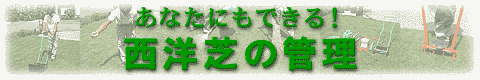 あなたにもできる！西洋芝の管理