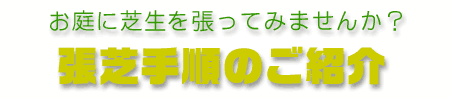 張り芝手順のご紹介